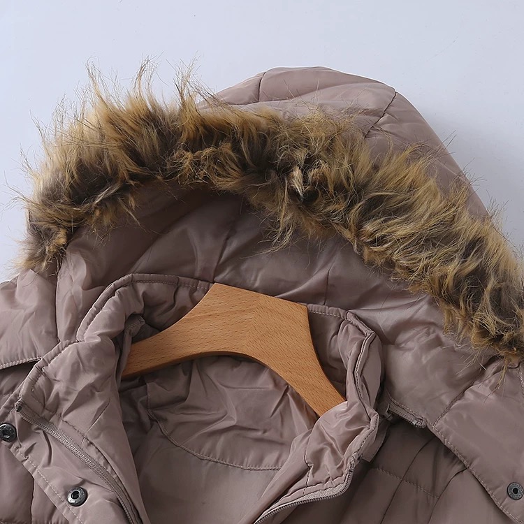 U.S. Polo ASSN. เสื้อกันหนาว เสื้อฮู้ดเฟอร์ บุนวมอุ่น สีนู้ดกะปิ แบรนด์ U.S. POLO ASSN. (padded puffer coat สำเนา กะปิ