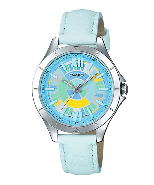CASIO นาฬิกาคาสิโอ นาฬิกาข้อมือ นาฬิกากันน้ำ นาฬิกาของแท้ ประกันศูนย์ CMG 1 ปี รุ่น LTP-E129L-2A นาฬิกาสีฟ้า