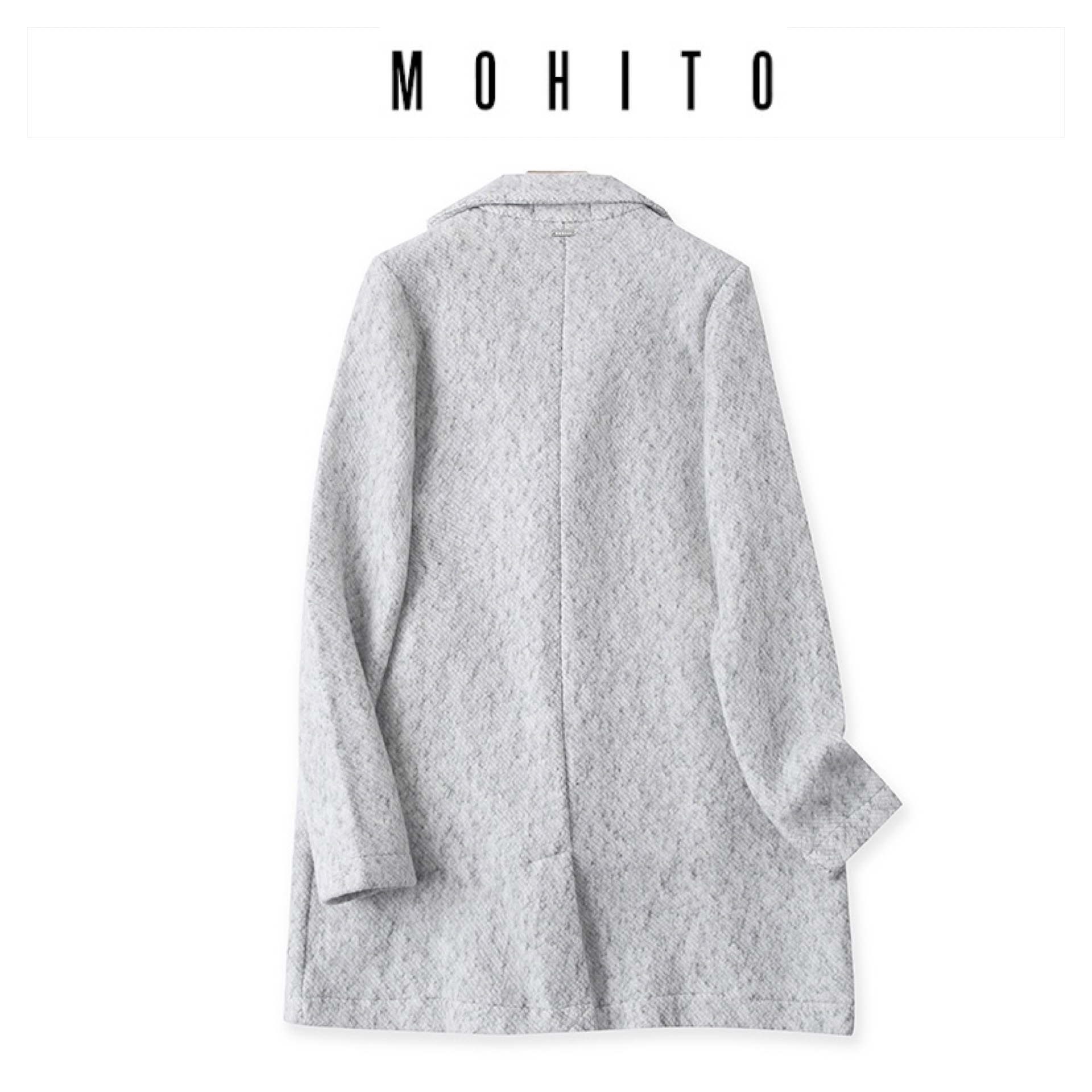 เสื้อโค้ท เสื้อกันหนาว เนื้อผ้าไหมพรม Knitting สีเทา แบรนด์ mohito