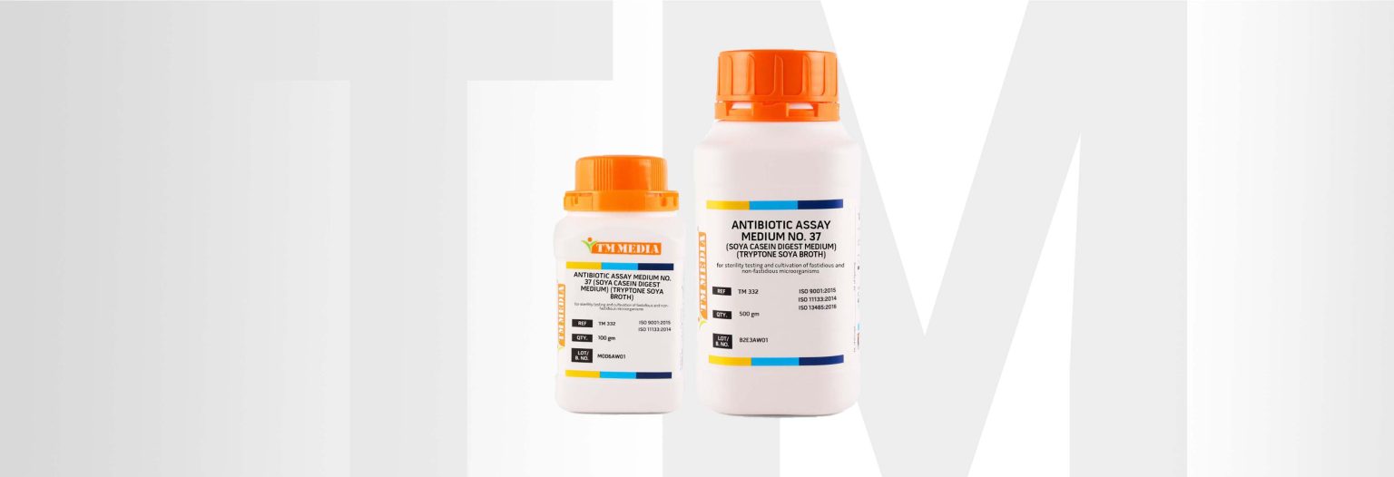 ANTIBIOTIC ASSAY MEDIUM NO. 37 (SOYA CASEIN DIGEST MEDIUM) (TRYPTONE SOYA BROTH), 500 g. TM MEDIA®