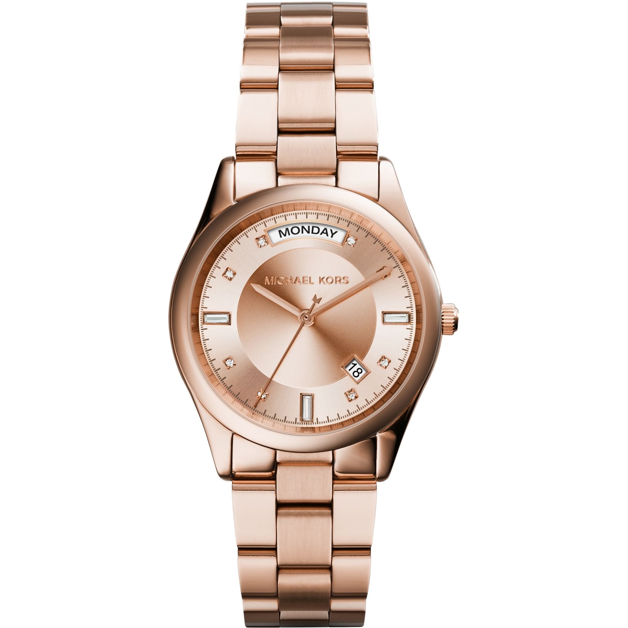 Michael Kors MK6071 34mm Gold Plated Stainless Steel Case Rose Gold Gold Plated Stainless Steel Mineral Women's Watch