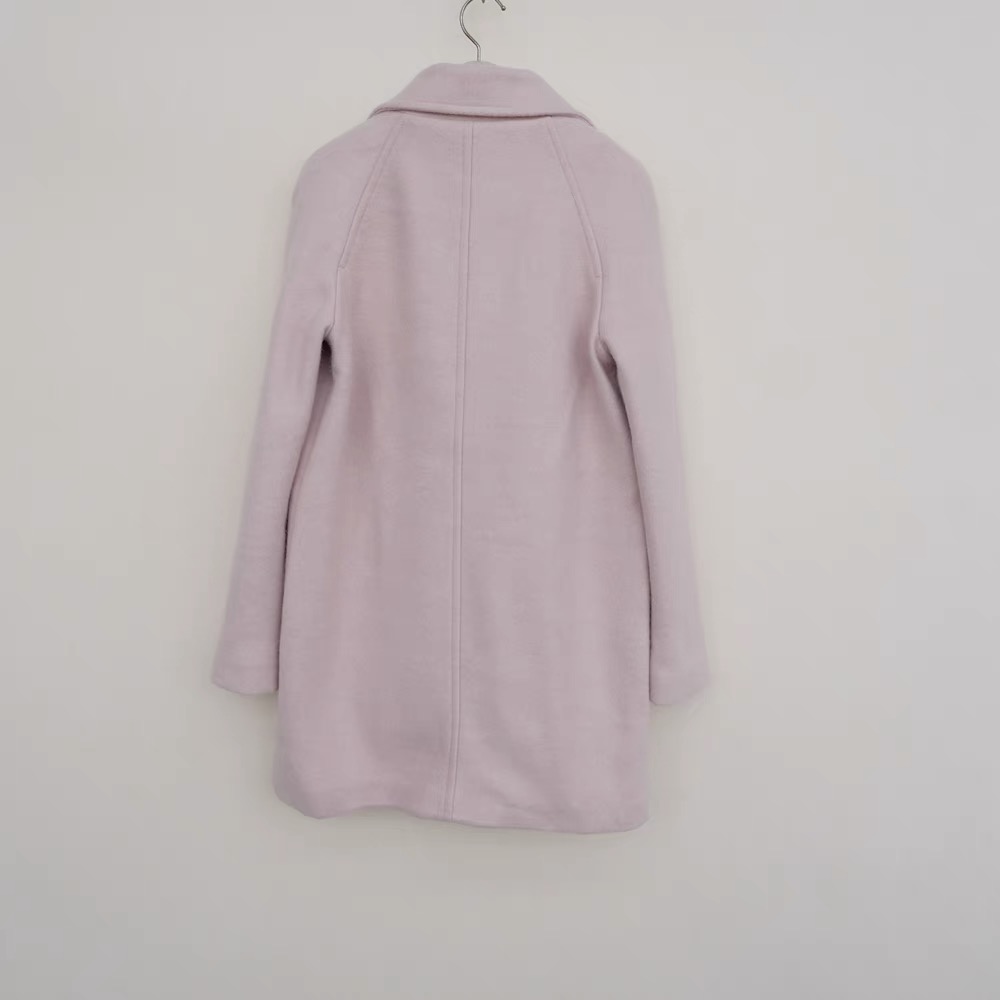 เสื้อโค้ท เสื้อกันหนาว เนื้อผ้าสักหลาดวูล สีฟ้าเทา แต่งกระดุมแถบ สองแถว แบรนด์ La'babite ฟ้าเทา