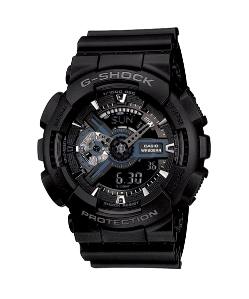 CASIO G-SHOCK นาฬิกาข้อมือ นาฬิกากันน้ำ นาฬิกาของแท้ ประกันศูนย์ CMG 1 ปี รุ่น GA-110-1B นาฬิกาสีดำ