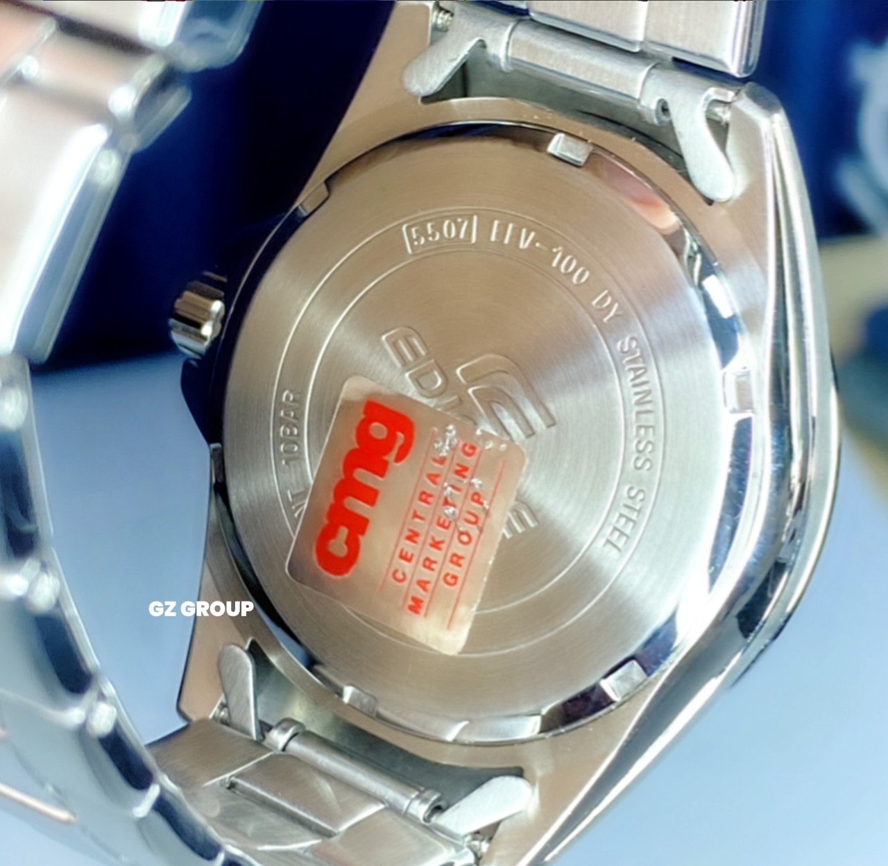 CASIO MID YEAR SALE EDIFICE พร้อมส่ง นาฬิกาข้อมือ นาฬิกากันน้ำ นาฬิกาของแท้ ประกันศูนย์ CMG 1 ปี รุ่น EFV-100D-7A นาฬิกาสีเงิน
