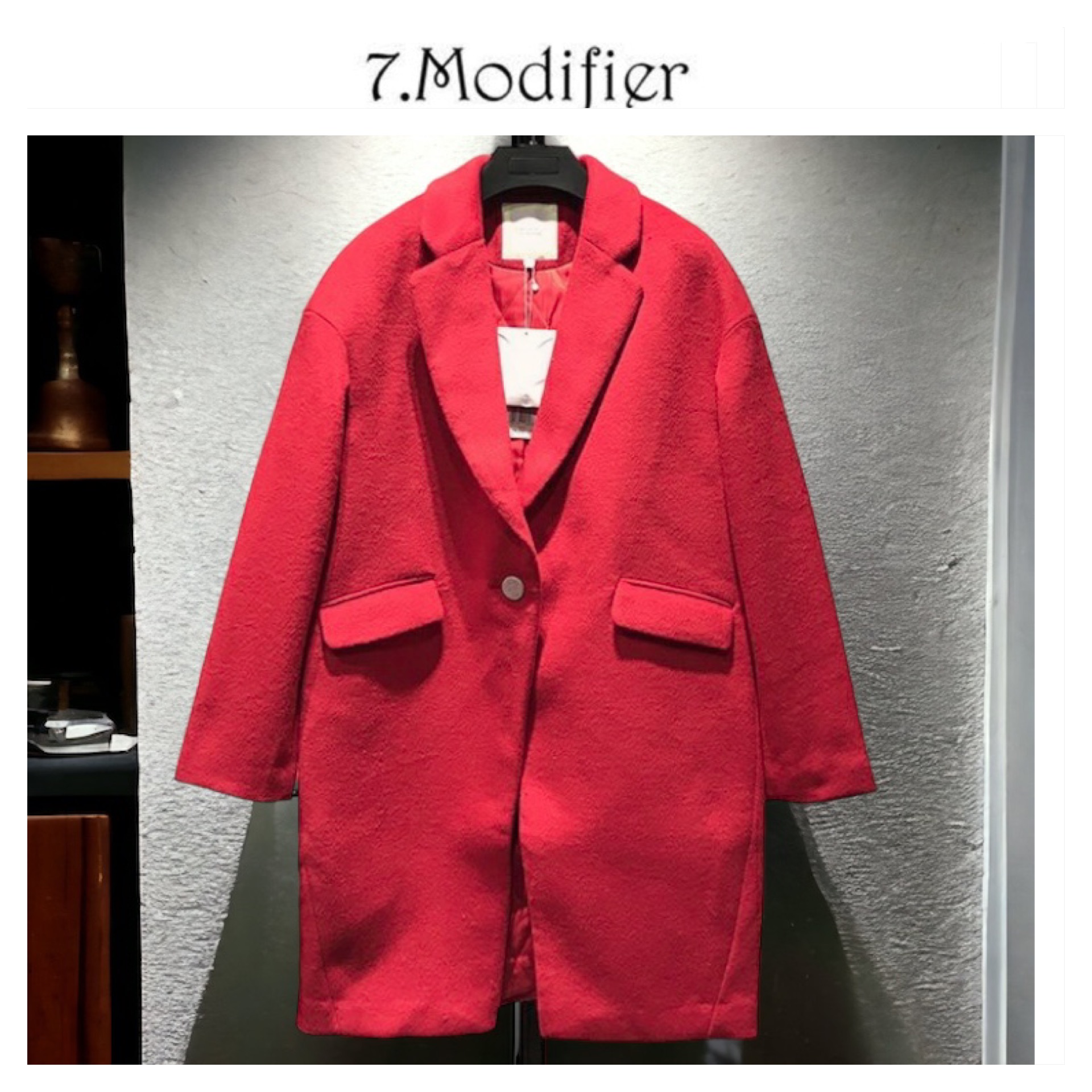 เสื้อโค้ท เสื้อกันหนาว เนื้อผ้าวูล โค้ทวูล สีฟ้าพาสเทล แบรนด์ 7.modifer