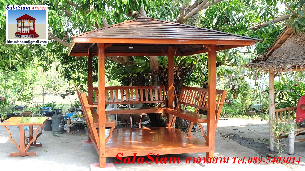 ผลงานการส่งมอบศาลาไม้ทรงบาหลีของ คุณขวัญ บ้านบางเก่า อ.ชะอำ จ.เพชรบุรี