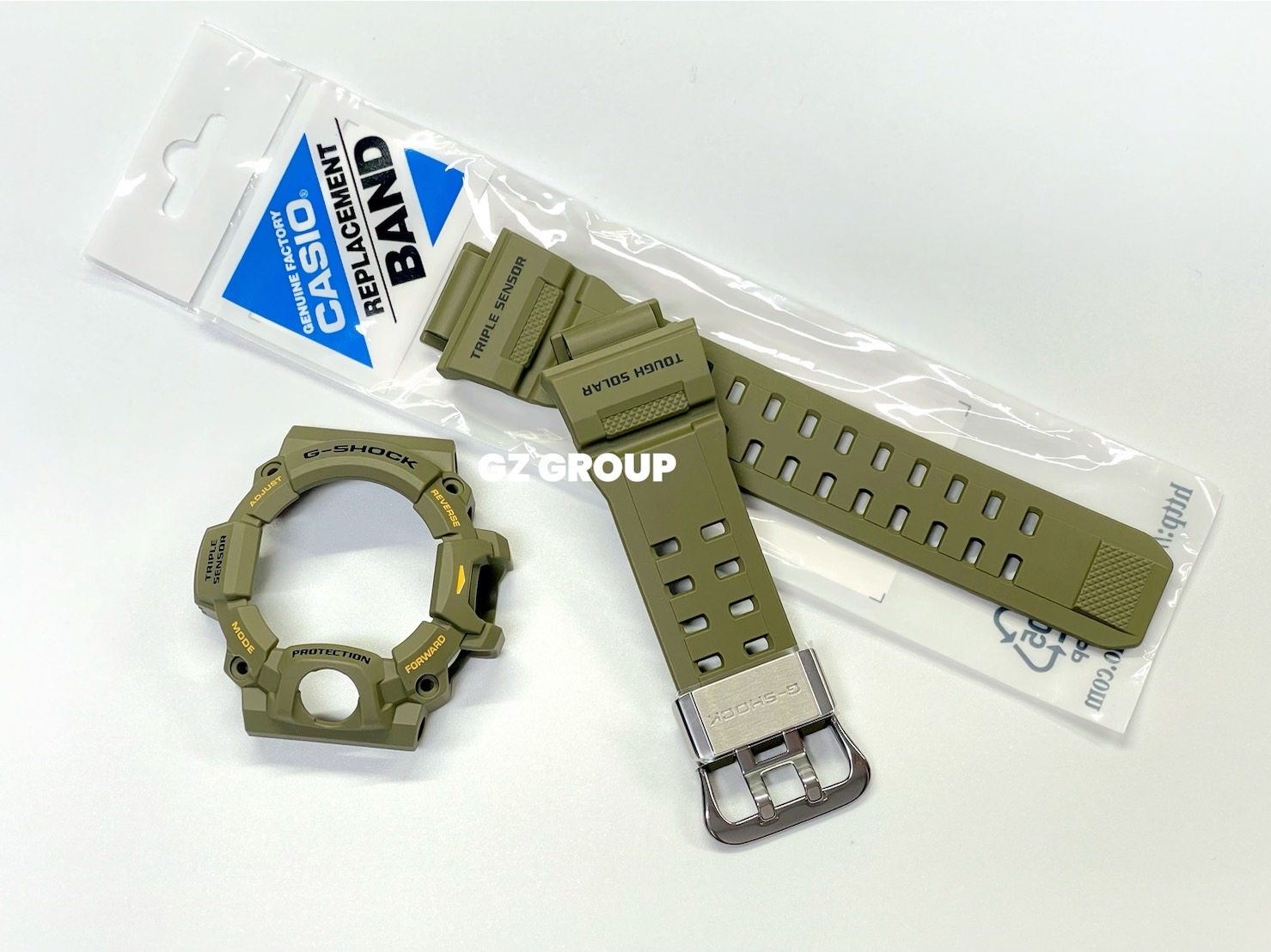 CASIO GENUINE FACTORY CASIO REPLACEMENT อะไหล่นาฬิกา G-SHOCK รุ่น GW-9400-3 กรอบสายสีเขียว