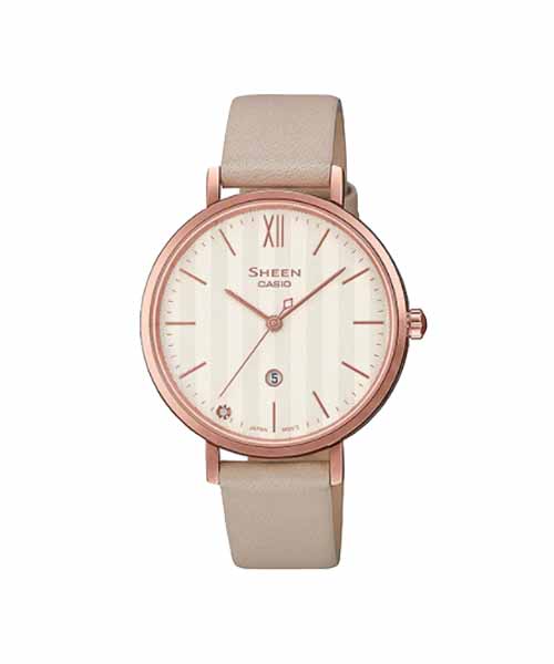 CASIO SHEEN นาฬิกาข้อมือ นาฬิกากันน้ำ นาฬิกาของแท้ ประกันศูนย์ CMG 1 ปี รุ่น SHE-4539CGL-7A นาฬิกาสีขาว