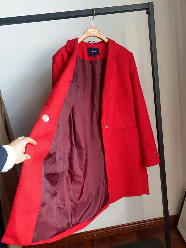 เสื้อโค้ทวูล เสื้อโค้ท โค้ทสีแแดง แบรนด KIABI