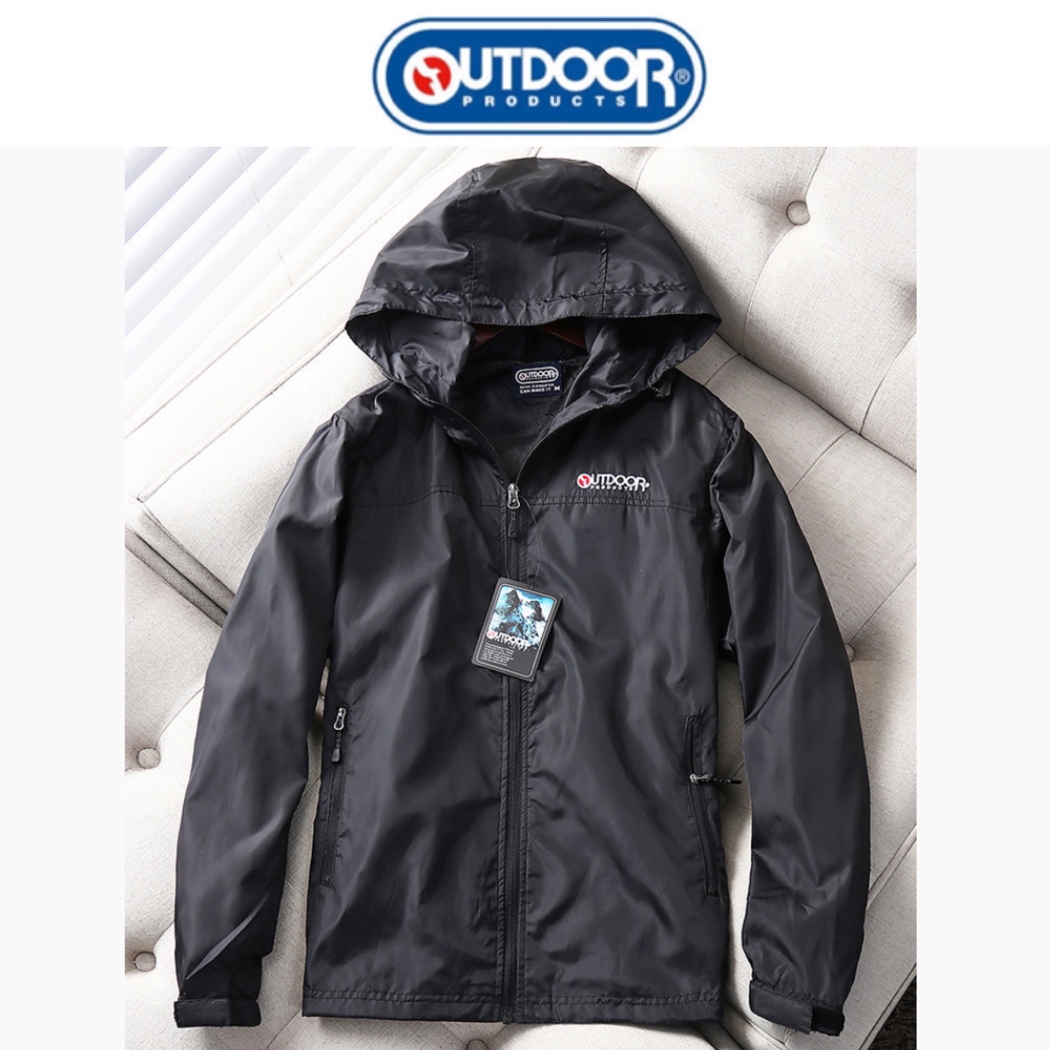 OUTDOOR เสื้อฮู้ด เสื้อแจ็คเก็ตคลุม เสื้อคลุมฮู้ด เสื้อเดินป่า แบรนด์.Outdoot จำนวนจำกัดคะ SIZE m สำเนา สำเนา ดำ