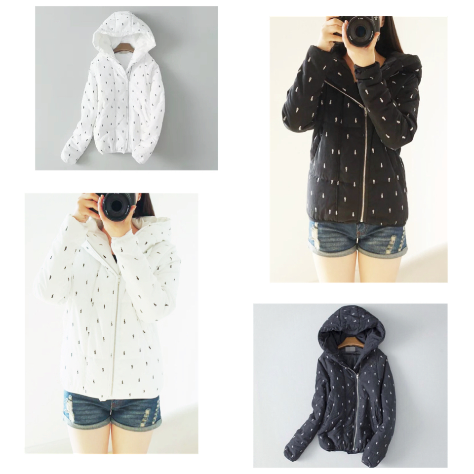 เสื้อกันหนาว เสื้อหนาวหมวกฮูท สีขาว บุนวมอุ่น พิมพ์ลายม้าน้ำ เนื้อผ้าเนียน นุ่ม. สินค้างานญี่ปุ่นคะ
