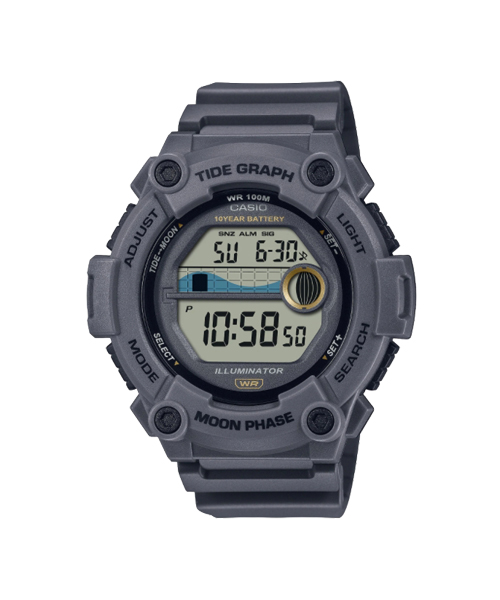 CASIO นาฬิกาคาสิโอ นาฬิกาข้อมือ นาฬิกากันน้ำ นาฬิกาของแท้ ประกันศูนย์ CMG 1 ปี รุ่น WS-1300H-8A นาฬิกาสีสีเทา