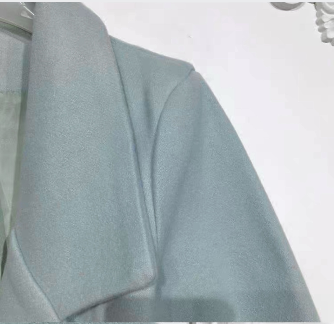 Ozoc เสื้อโค้ท เสื้อกันหนาว เนื้อผ้าสักหลาดวูล สีฟ้าพาสเทล แบรนด์ JOICES