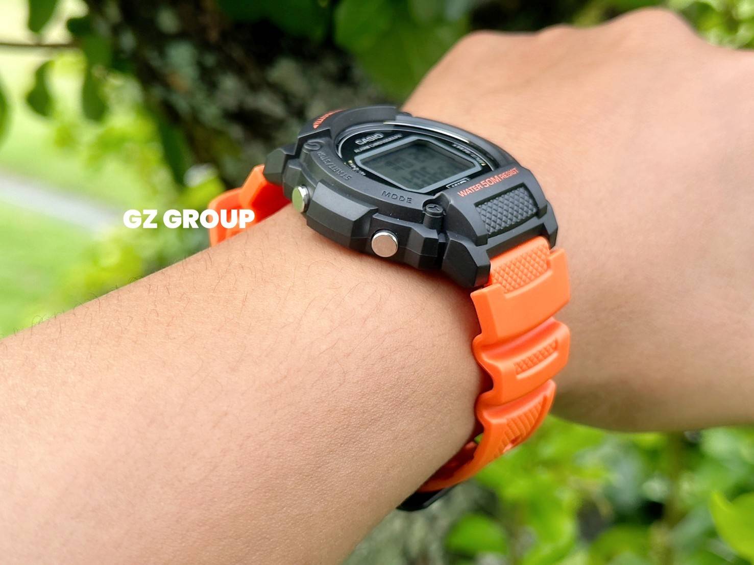 CASIO นาฬิกาคาสิโอ นาฬิกาข้อมือ นาฬิกากันน้ำ นาฬิกาของแท้ ประกันศูนย์ CMG 1 ปี รุ่น W-219H-4A นาฬิกาสีส้ม