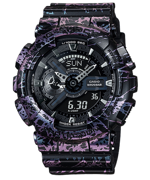 CASIO G-SHOCK นาฬิกาข้อมือ นาฬิกากันน้ำ นาฬิกาของแท้ ประกันศูนย์ CMG 1 ปี รุ่น GA-110PM-1 นาฬิกาสีดำ