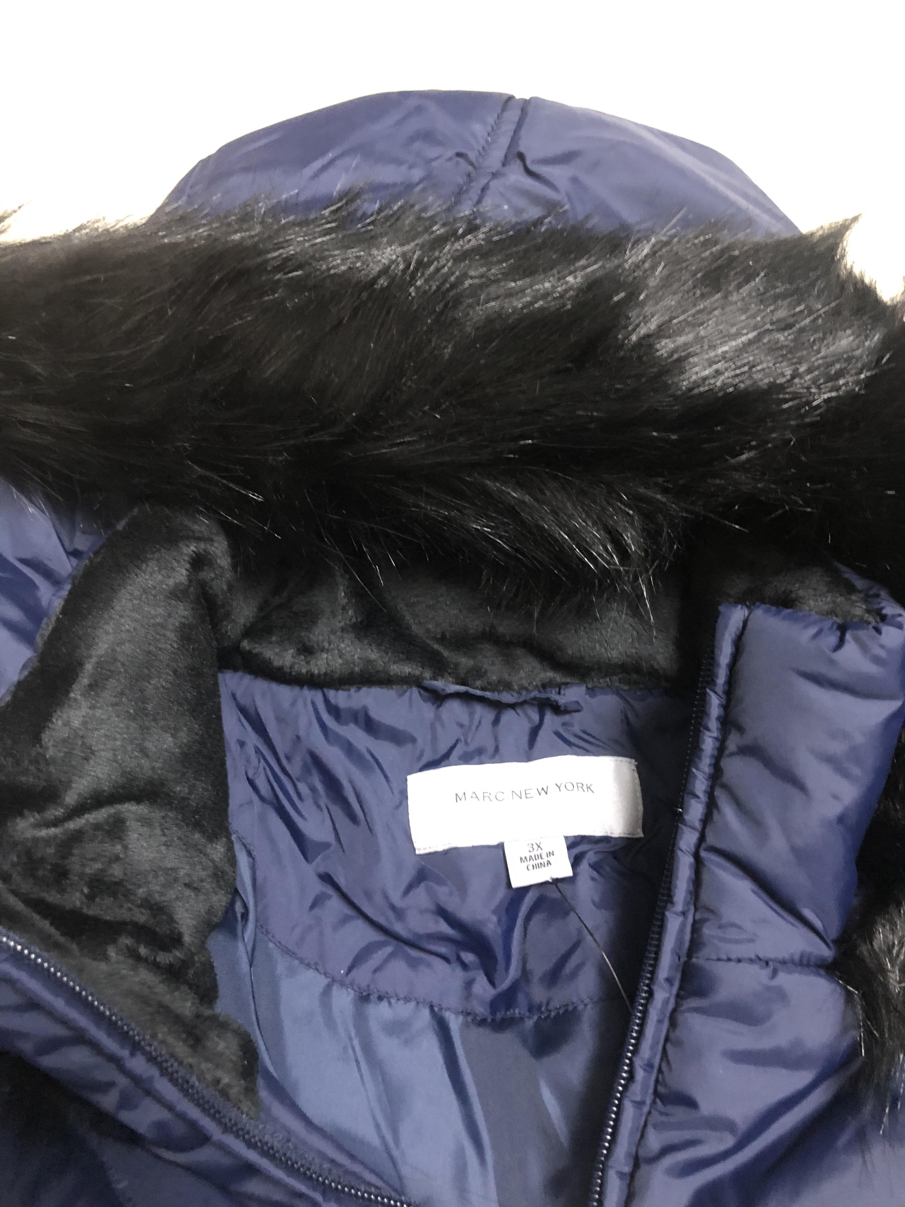 เสื้อโค้ท เสื้อกันหนาว ฮู้ด บุนวมอุ่น เนื้อผ้าสังเคราะห์ MARK NEW YORK (Padded puffer coat) ขาว