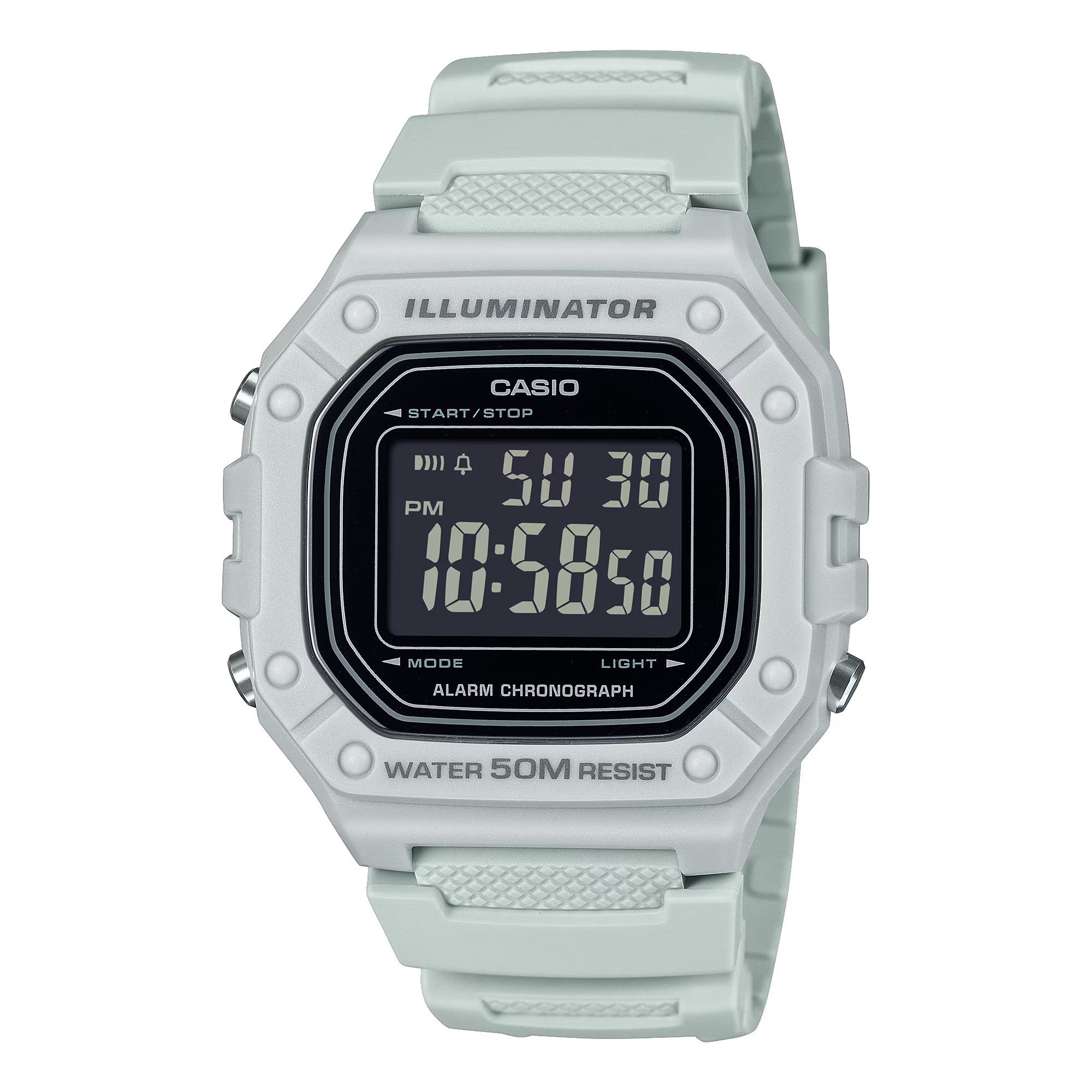 CASIO MID YEAR SALE นาฬิกาคาสิโอ นาฬิกาข้อมือ นาฬิกากันน้ำ นาฬิกาของแท้ BTS ประกันศูนย์ CMG 1 ปี รุ่น W-218H-8B นาฬิกาสีเทา