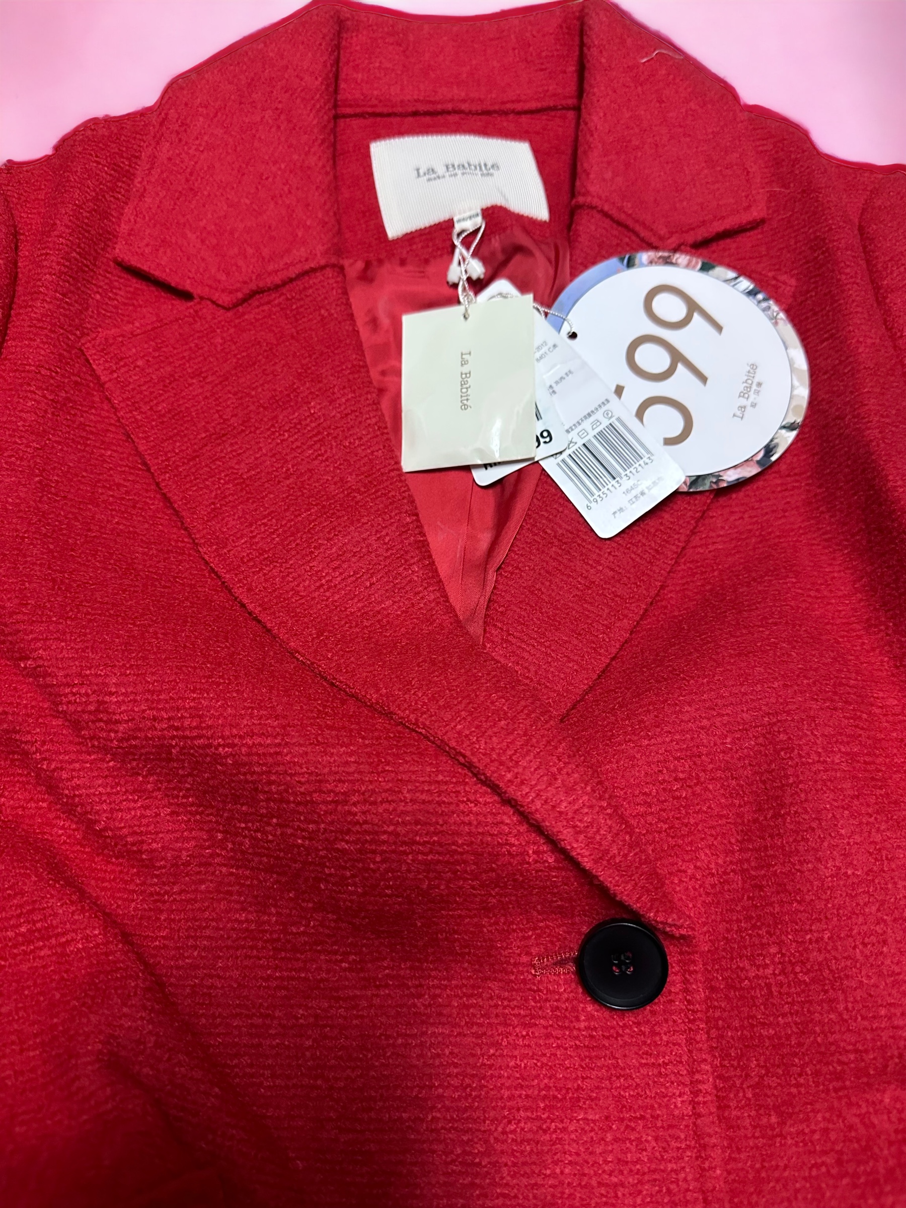 เสื้อโค้ท peacoat เสื้อโค้ทเฟอร์ โค้ทสีแแดง แบรนด์ La chapelle