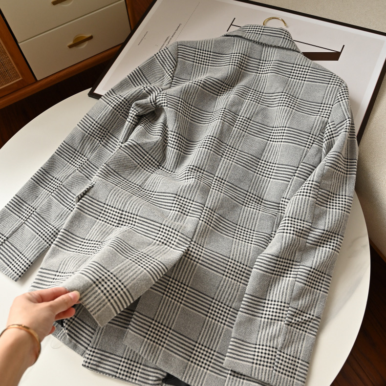 เสื้อโค้ท เสื้อคลุม ทรงสูท ลายตาราง checked plaid blazer gingerham เสื้อคลุม เบลเซอร์ Blazer check ❄️แบรนด์✨H&M✨ แท้💯% แบรนด์ สำเนา