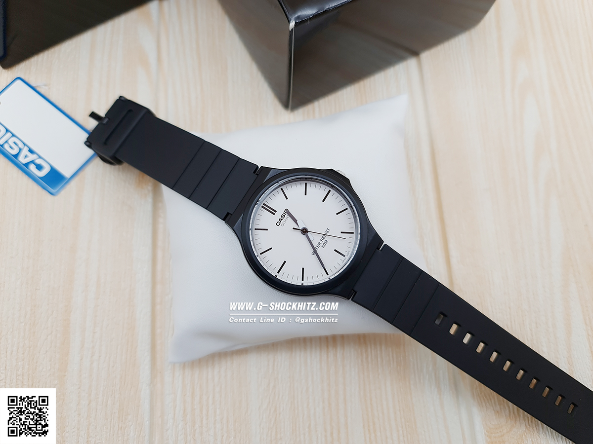 CASIO นาฬิกาคาสิโอ นาฬิกาข้อมือ นาฬิกากันน้ำ นาฬิกาของแท้ ประกันศูนย์ CMG 1 ปี รุ่น MW-240-7E นาฬิกาสีดำ