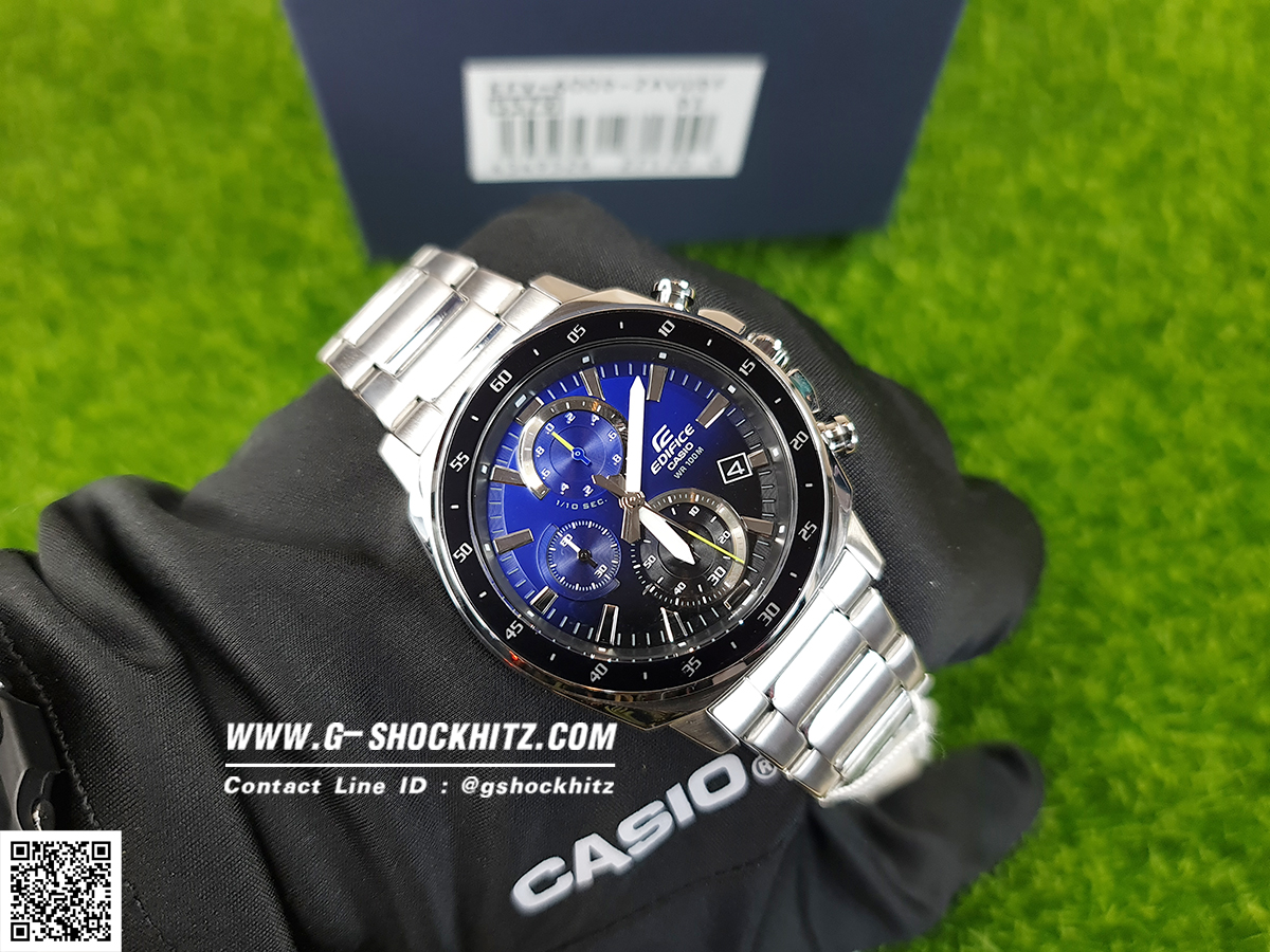 CASIO EDIFICE นาฬิกาข้อมือ นาฬิกากันน้ำ นาฬิกาของแท้ ประกันศูนย์ CMG 1 ปี รุ่น EFV-600D-2A นาฬิกาสีเงิน