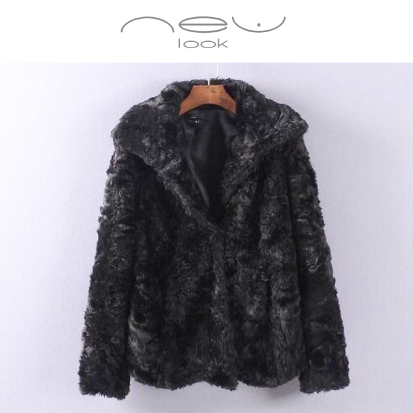 New look เสื้อกันหนาว เสื้อนอก แต่งขน แบรด์เนมNEW LOOK แท้100% ขนสวย เนื้อนุ่มเกรดพรีเมี่ยมเลยคะ สำเนา ดำ