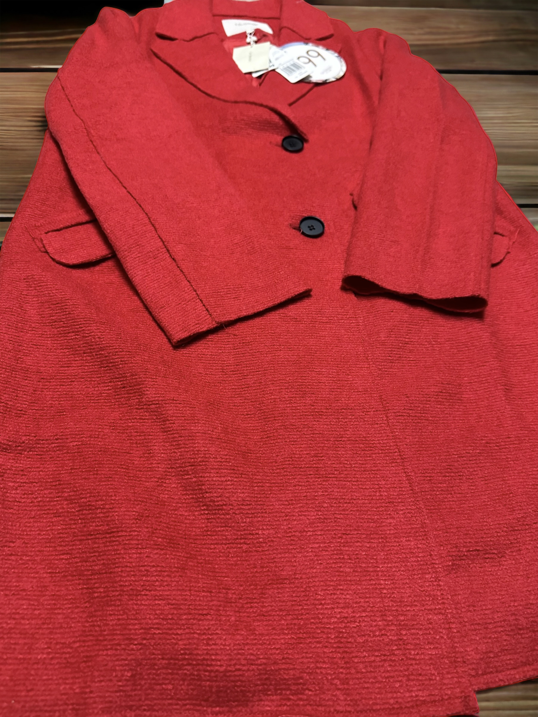 La babite เสื้อโค้ท เสื้อกันหนาว เนื้อผ้าสักหลาดวูล สีแดง แบรนด์ LA BABITE