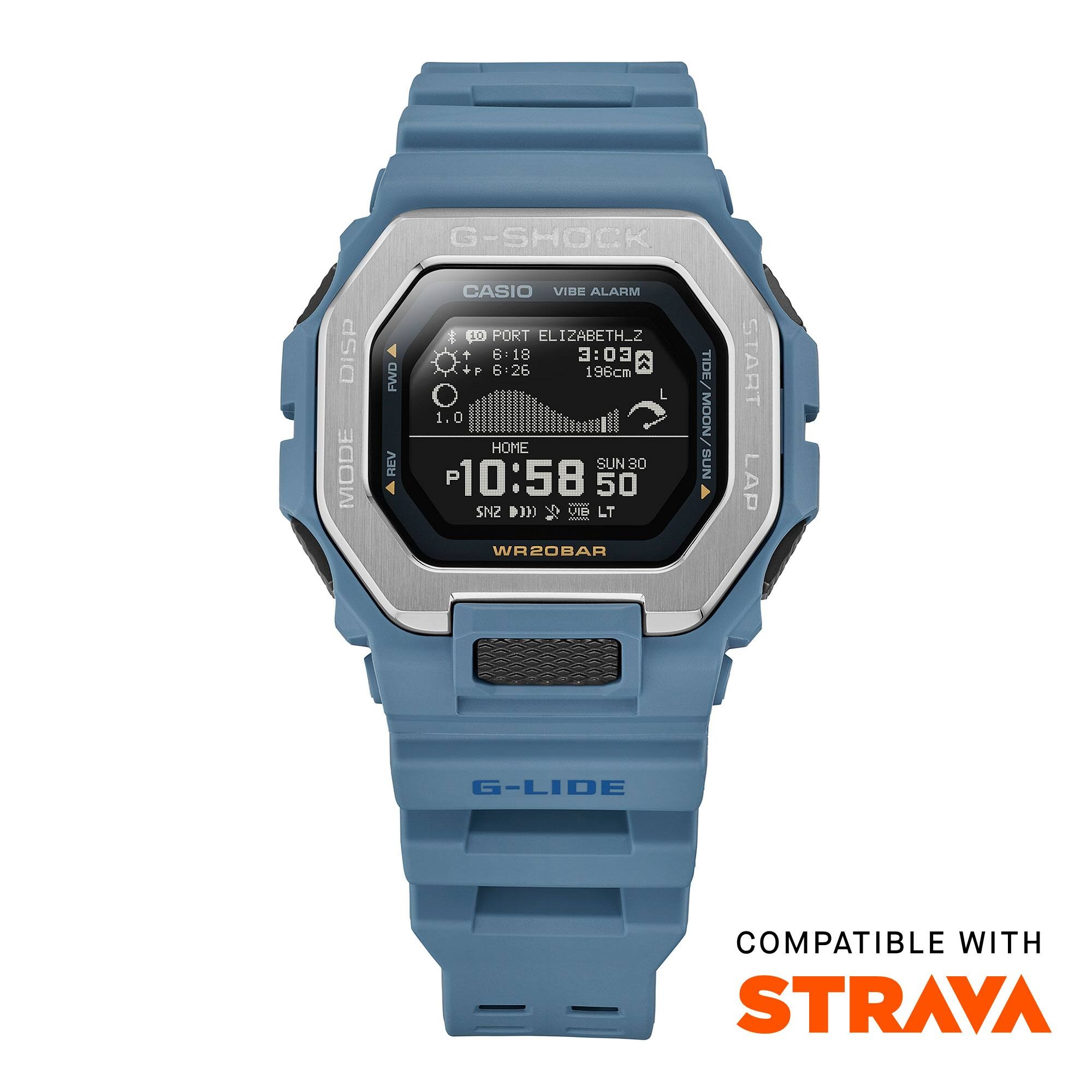CASIO G-SHOCK นาฬิกาข้อมือ นาฬิกากันน้ำ นาฬิกาของแท้ ประกันศูนย์ CMG 1 ปี รุ่น GBX-100-2A นาฬิกาสีฟ้า