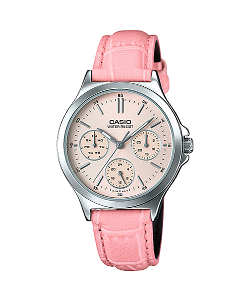 CASIO นาฬิกาคาสิโอ นาฬิกาข้อมือ นาฬิกากันน้ำ นาฬิกาของแท้ ประกันศูนย์ CMG 1 ปี รุ่น LTP-V300L-4 นาฬิกาสีชมพู