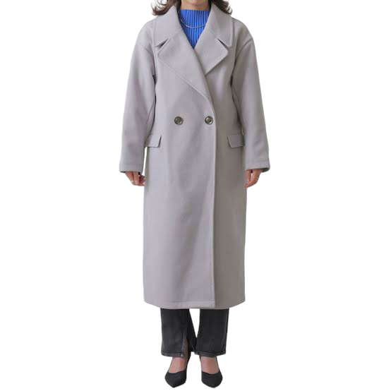 เสื้อโค้ทวูล Trench coat เสื้อโค้ทเฟอร์ โค้ทสักหลาดสีเทาอ่อน แบรนด์ RAY CASSIN