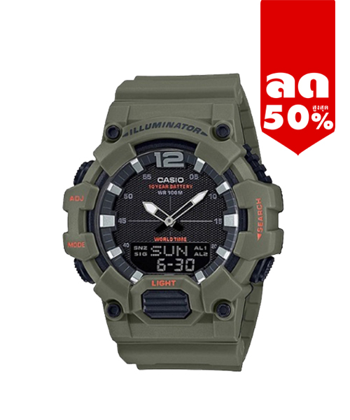 CASIO นาฬิกาคาสิโอ นาฬิกาข้อมือ นาฬิกากันน้ำ นาฬิกาของแท้ ประกันศูนย์ CMG 1 ปี รุ่น HDC-700-3A2 นาฬิกาสีเขียว
