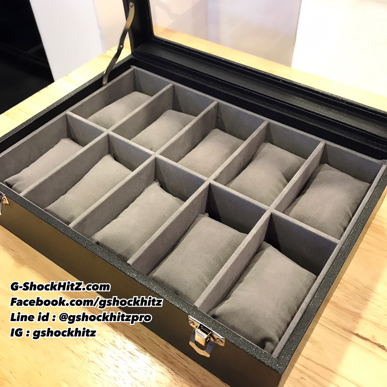 กล่องเก็บนาฬิกา 10 เรือน พร้อมส่ง กล่องนาฬิกา กล่องใส่นาฬิกา สีดำ / สีแดง / สีเทา / สีครีม