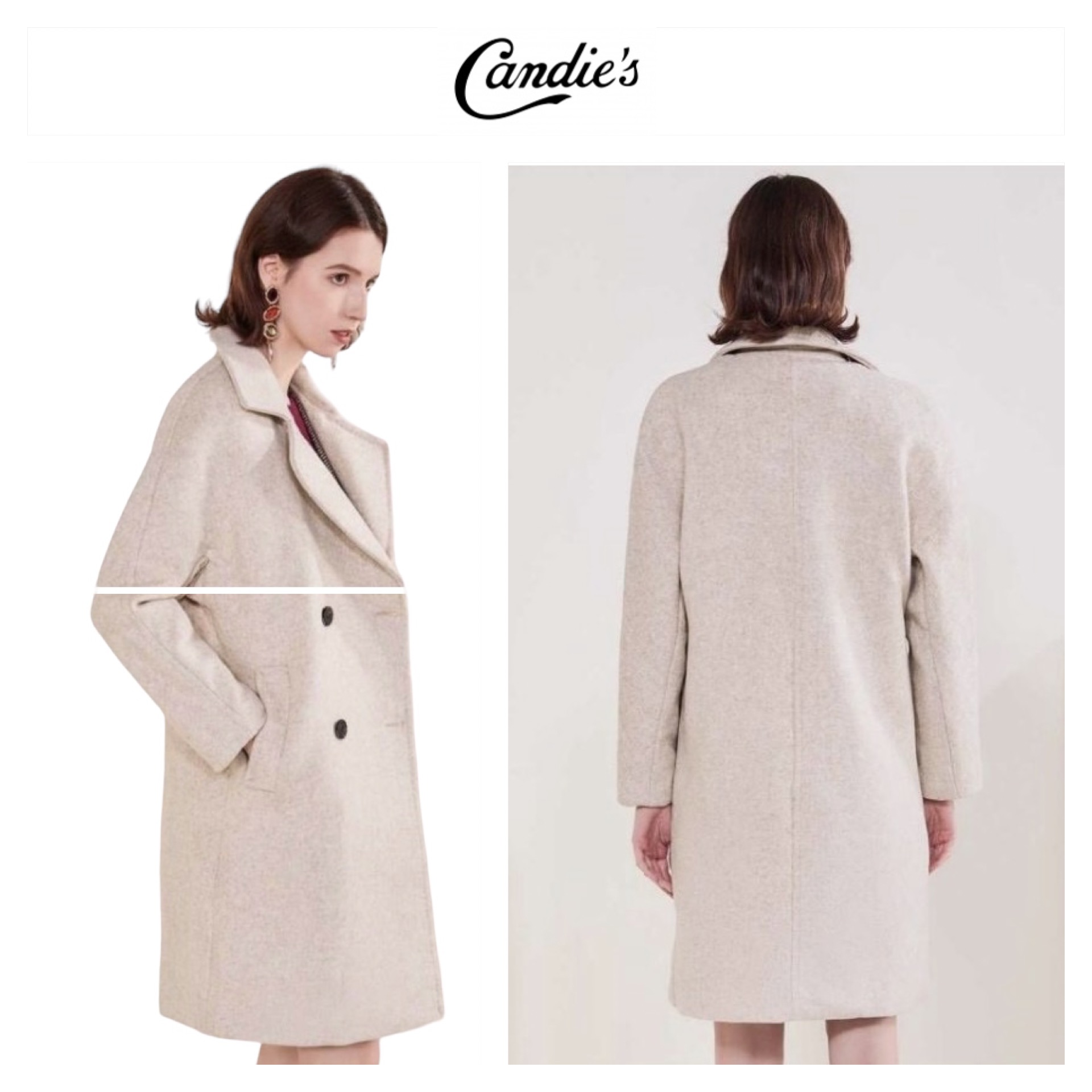 เสื้อโค้ท เสื้อโค้ทกันหนาว โค้ทสักหลาดสีแดง แบรนด์ Candie's