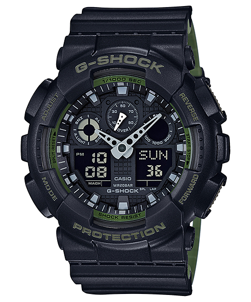 CASIO G-SHOCK นาฬิกาข้อมือ นาฬิกากันน้ำ นาฬิกาของแท้ ประกันศูนย์ CMG 1 ปี รุ่น GA-100L-1A นาฬิกาสีดำ
