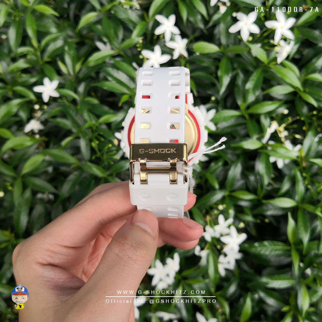 CASIO G-SHOCK นาฬิกาข้อมือ นาฬิกากันน้ำ นาฬิกาของแท้ ประกันศูนย์ CMG 1 ปี รุ่น GA-110DDR-7A นาฬิกาสีขาว