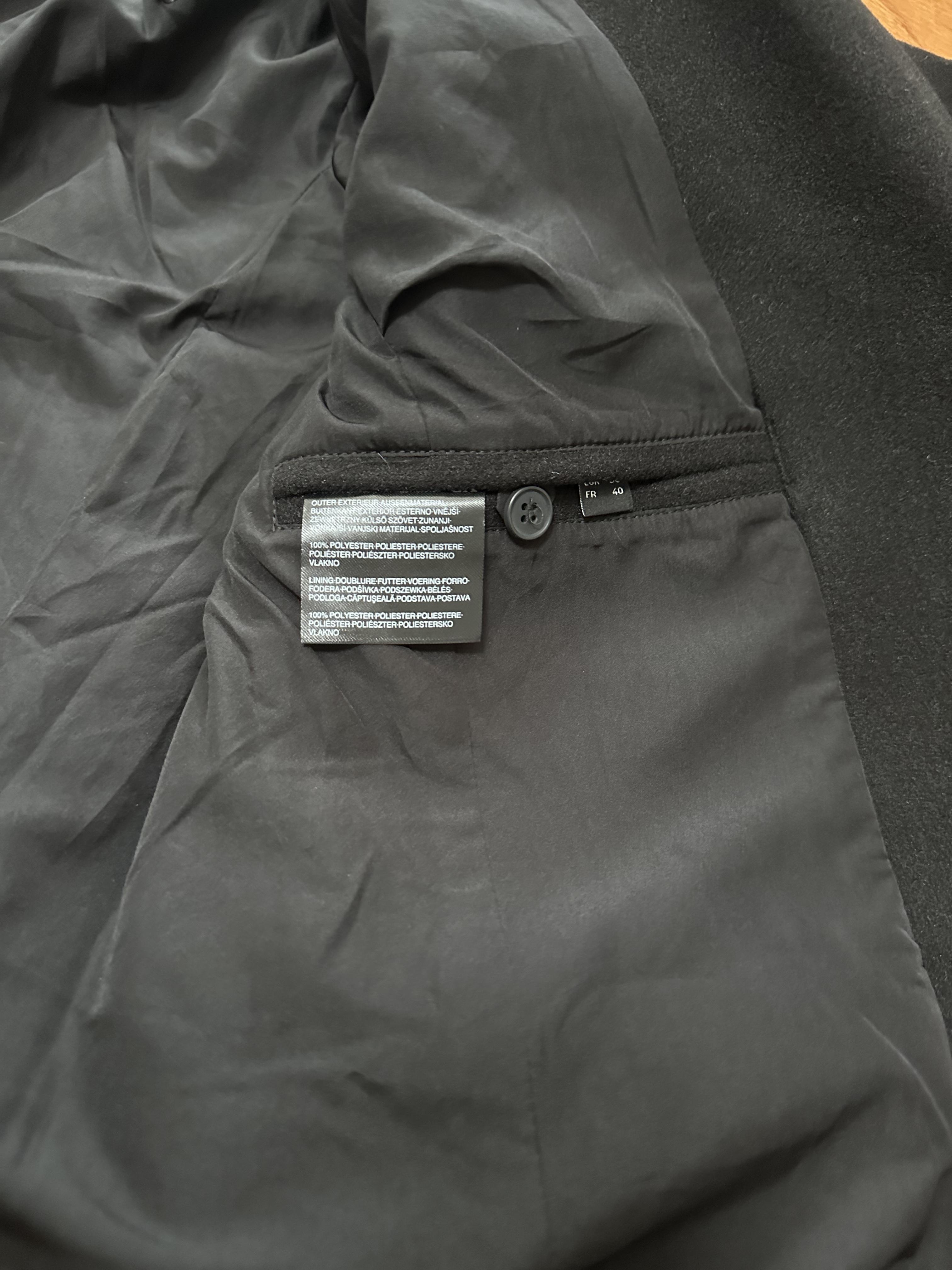 เสื้อโค้ทวูล Trench coat เสื้อโค้ทวูล โค้ทสีดำ แบรนด์ C&A