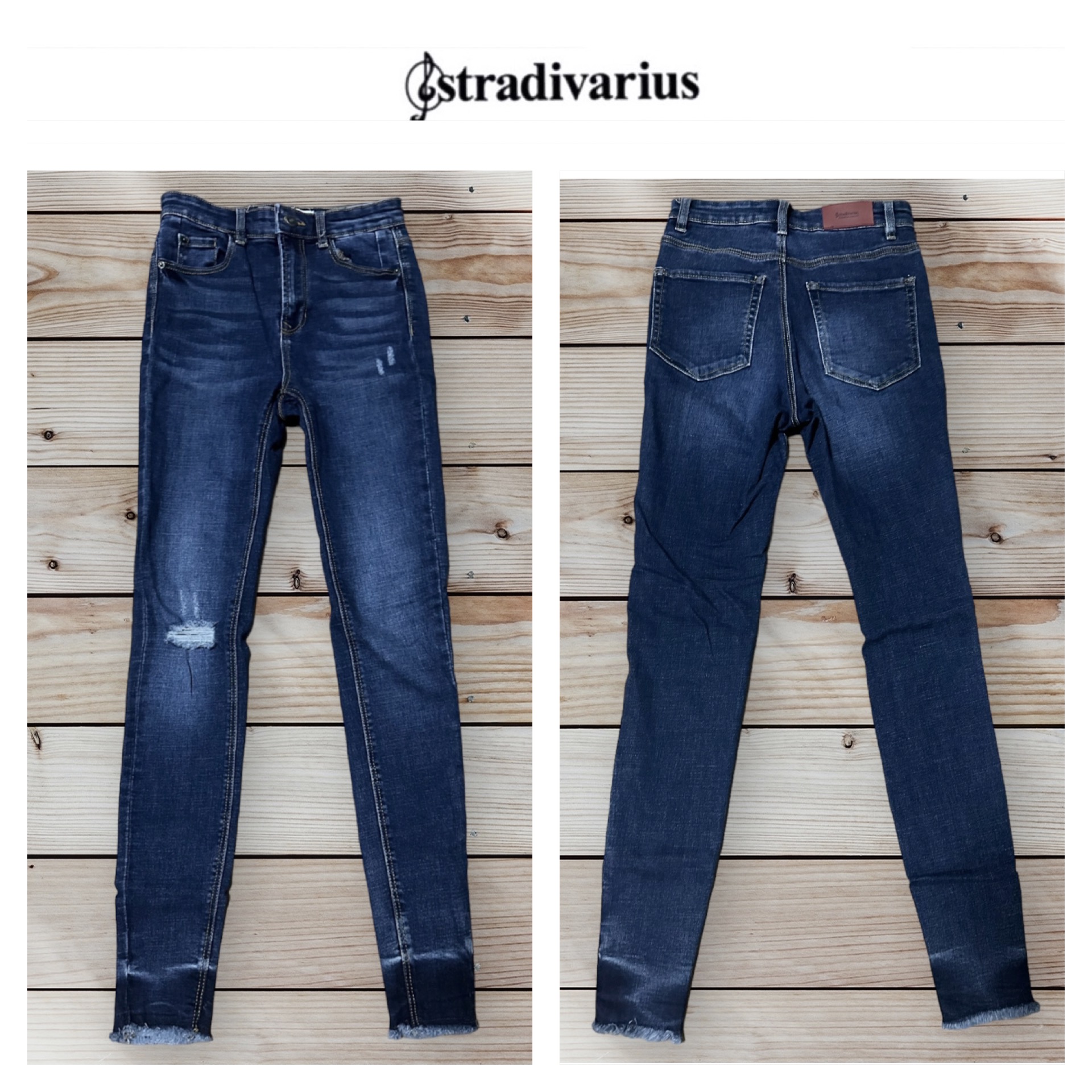 Stradivarius กางเกงยีนส์ฟอก สีเข้ม STRADIVARIUS REGULAR HIGH WAIST สำเนา สำเนา สำเนา สำเนา สำเนา สำเนา ยีนส์