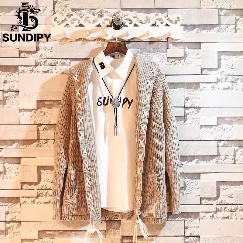 เสื้อหนาวไหมพรม หมวกฮู้ด แต่งเชือก ไหมพรมถัก เนื้อไหม นุ่ม สวย งานญี่ปุ่นคะ Size L สำเนา สำเนา