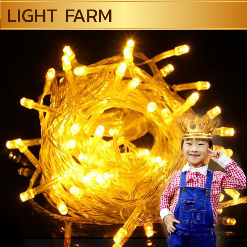 ไฟไม่กระพริบ LED สีเหลือง ไฟประดับตกแต่ง