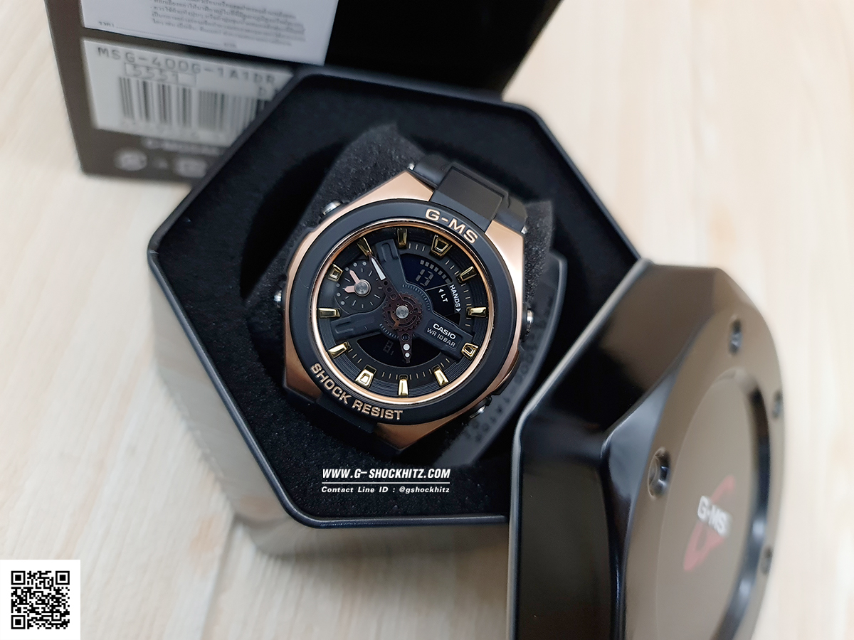 CASIO MID YEAR SALE G-MS พร้อมส่ง นาฬิกาข้อมือ นาฬิกากันน้ำ นาฬิกาของแท้ ประกันศูนย์ CMG 1 ปี รุ่น MSG-400G-1A1 นาฬิกาสีดำ