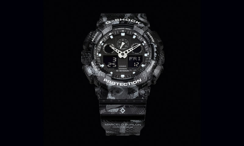 CASIO G-SHOCK นาฬิกาข้อมือ นาฬิกากันน้ำ นาฬิกาของแท้ ประกันศูนย์ CMG 1 ปี รุ่น GA-100MRB-1A นาฬิกาสีดำ