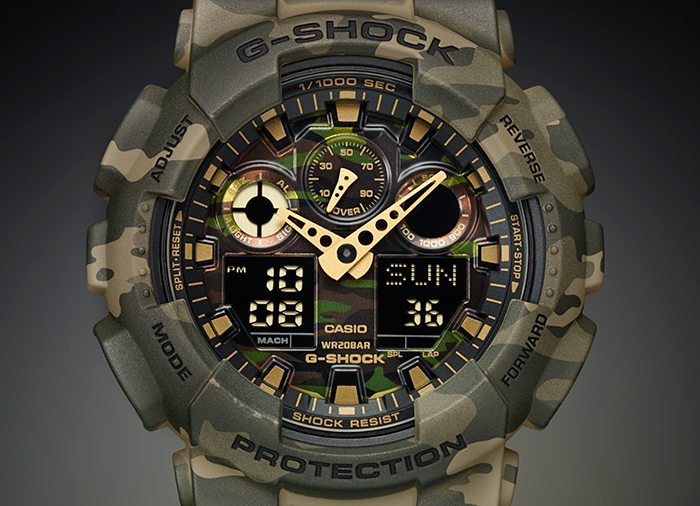 CASIO G-SHOCK นาฬิกาข้อมือ นาฬิกากันน้ำ นาฬิกาของแท้ ประกันศูนย์ CMG 1 ปี รุ่น GA-100CM-5A นาฬิกาสีน้้ำตาล