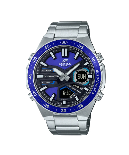 CASIO EDIFICE นาฬิกาข้อมือ นาฬิกากันน้ำ นาฬิกาของแท้ ประกันศูนย์ CMG 1 ปี รุ่น EFV-C110D-2A นาฬิกาสีเงิน