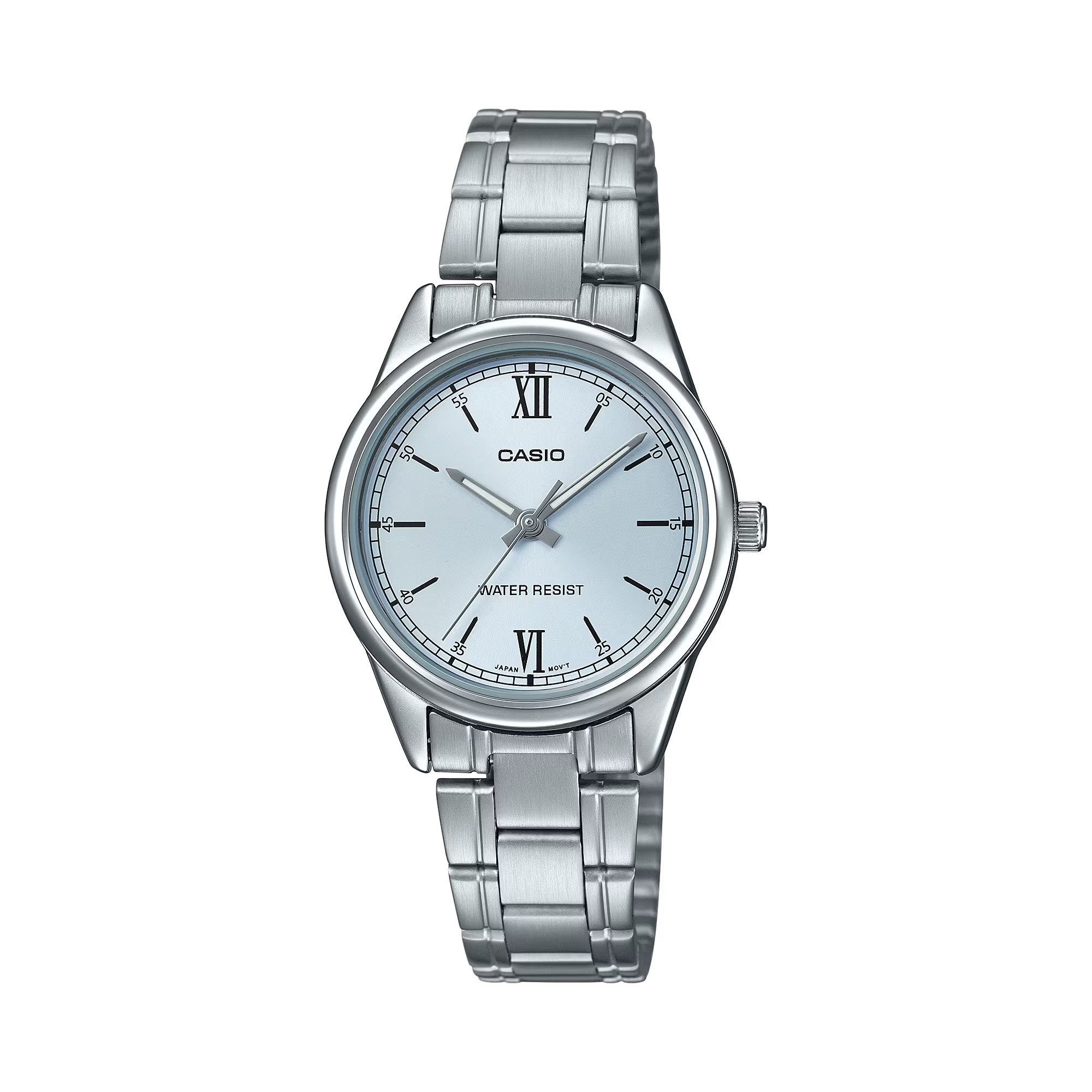 CASIO นาฬิกาคาสิโอ นาฬิกาข้อมือ นาฬิกากันน้ำ นาฬิกาของแท้ ประกันศูนย์ CMG 1 ปี รุ่น LTP-V005D-2B3 นาฬิกาสีเงิน