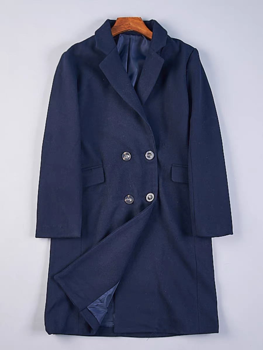 เสื้อโค้ทวูล Trench coat เสื้อโค้ทวูล โค้ทสีดำ แบรนด์ C&A สำเนา