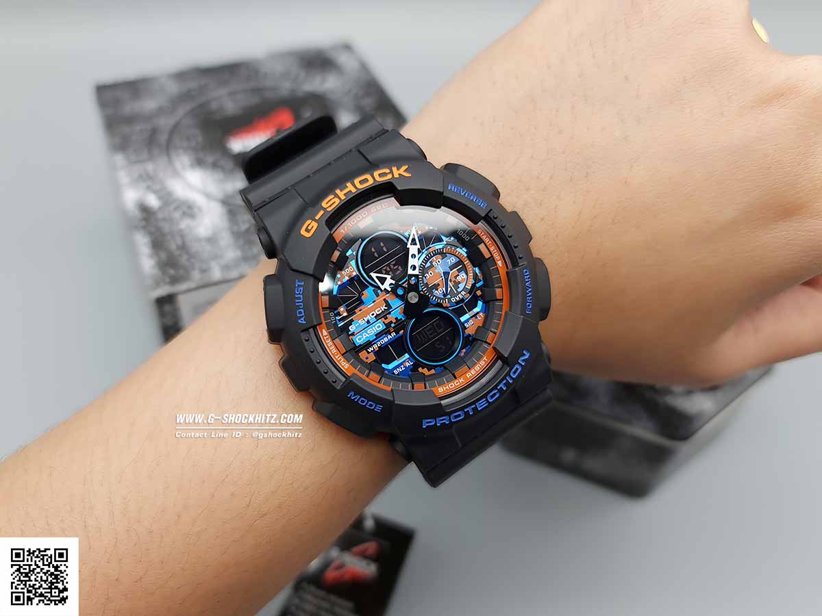 CASIO G-SHOCK นาฬิกาข้อมือ นาฬิกากันน้ำ นาฬิกาของแท้ ประกันศูนย์ CMG 1 ปี รุ่น GA-140CT-1A นาฬิกาสีดำ