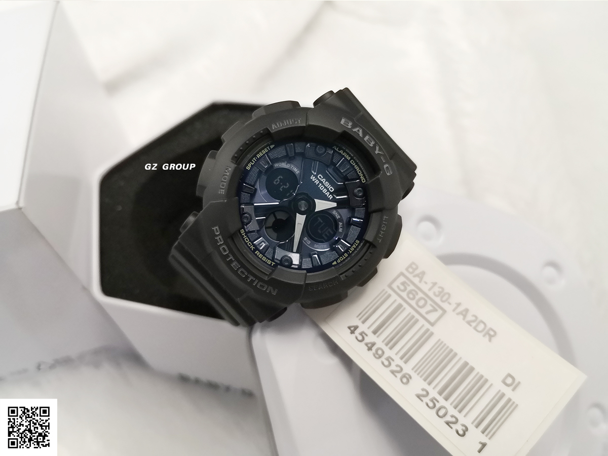 CASIO BABY-G นาฬิกาข้อมือ นาฬิกากันน้ำ นาฬิกาของแท้ ประกันศูนย์ CMG 1 ปี รุ่น BA-130-1A2 นาฬิกาสีดำ