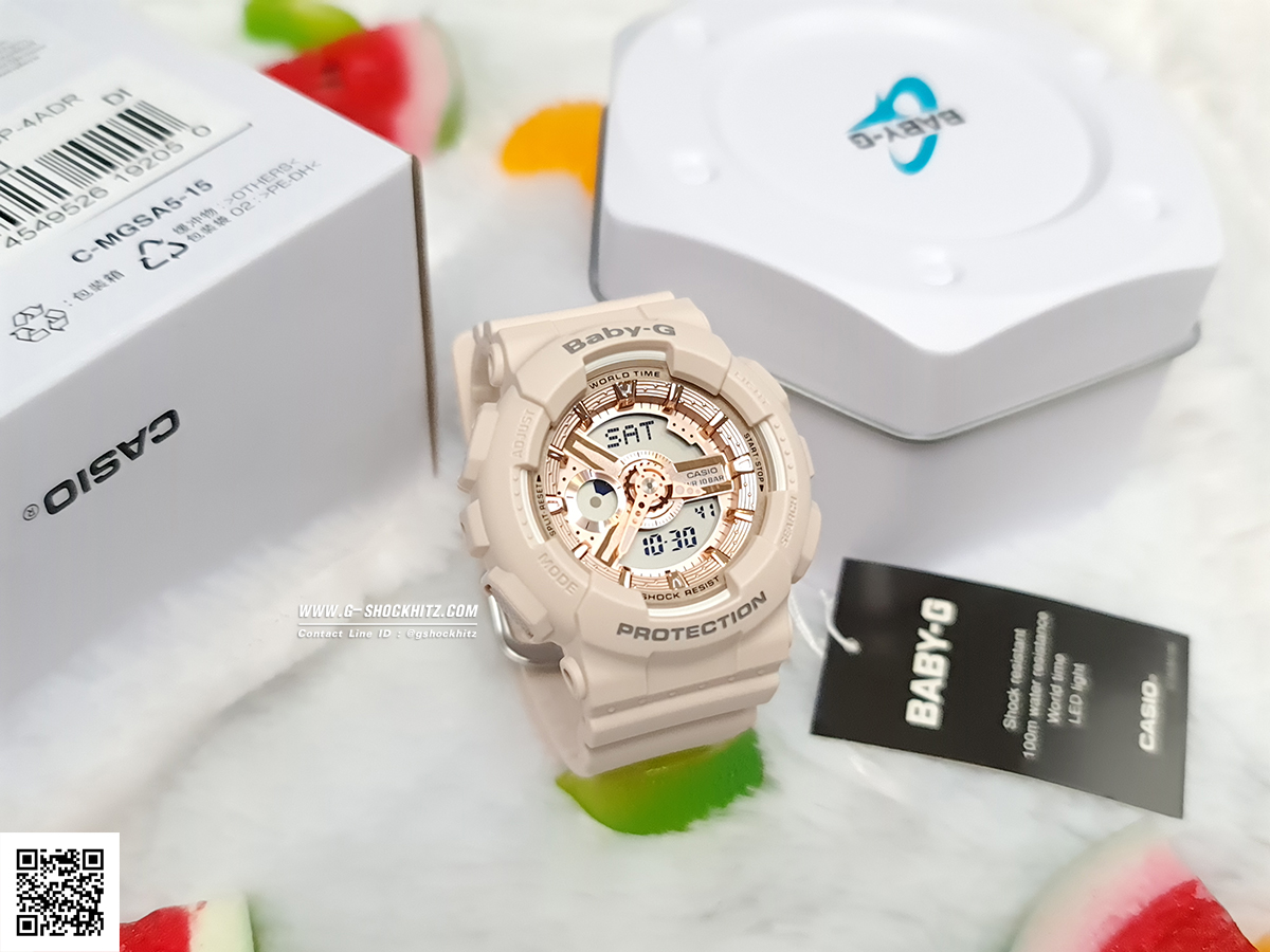 CASIO BABY-G นาฬิกาข้อมือ นาฬิกากันน้ำ นาฬิกาของแท้ ประกันศูนย์ CMG 1 ปี รุ่น BA-110XCP-4A นาฬิกาสีชมพู