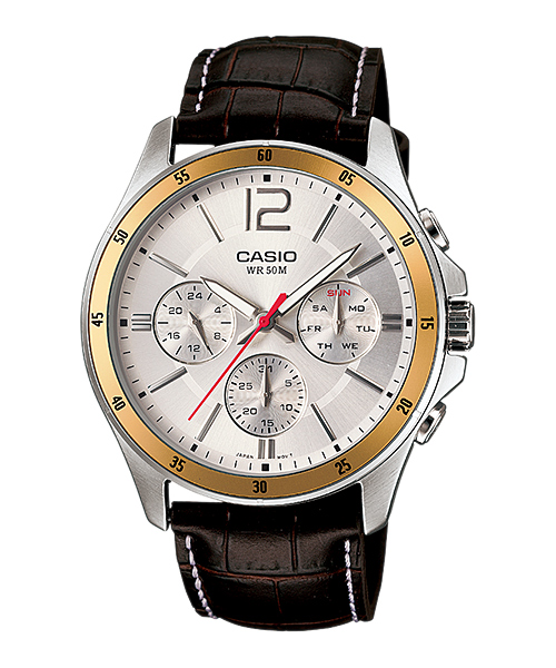 CASIO นาฬิกาคาสิโอ นาฬิกาข้อมือ นาฬิกากันน้ำ นาฬิกาของแท้ ประกันศูนย์ CMG 1 ปี รุ่น MTP-1374L-7A นาฬิกาสีดำ