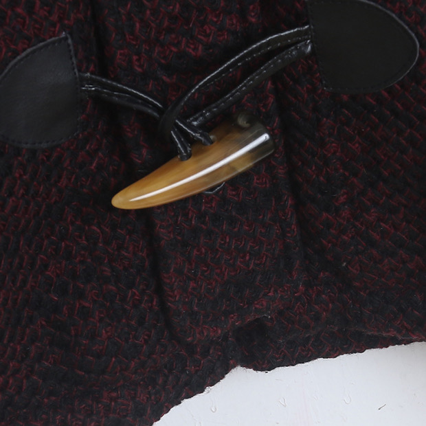 เสื้อโค้ท ฮู้ด เสื้อกันหนาว Pea coat กันหนาวฮู้ด กระดุมไม้ ดำ